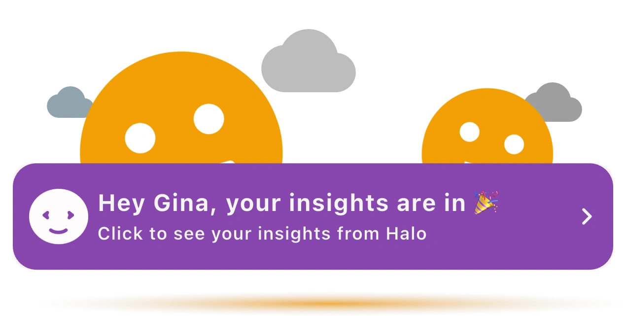 AI insights to get you more clarity Heylixir app screenshot showing Halo AI generating personal insights from symptom and flare logs