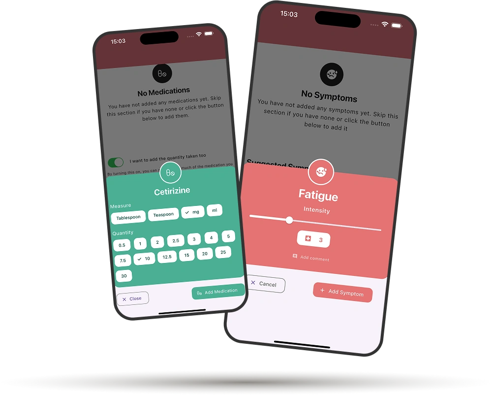 Heylixir app screenshot showing mood drivers and factors that influence emotions, helping users identify patterns and anticipate stressors